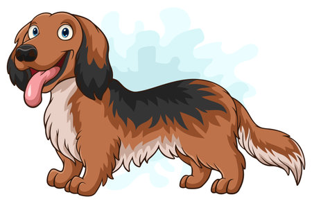 Cartoon funny purebred dachshund dogのイラスト素材