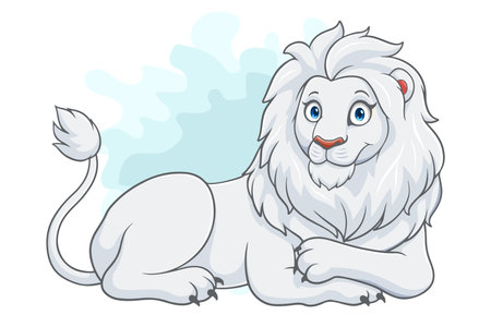 Cartoon lion isolated on white backgroundのイラスト素材