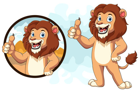 Cartoon happy cow giving thumb upのイラスト素材