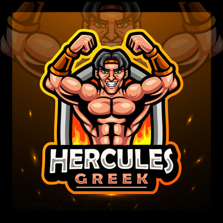 Hercules greek mascot. esport logo designのイラスト素材