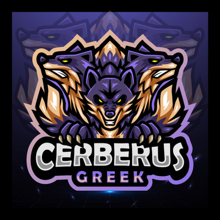 Cerberus mascot. esport logo designのイラスト素材