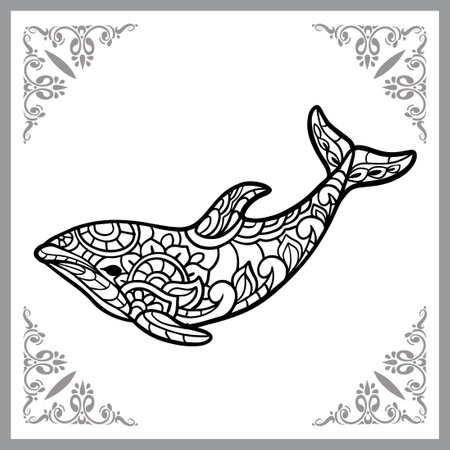 Dolphin arts isolated on white background. Vector illustrationのイラスト素材