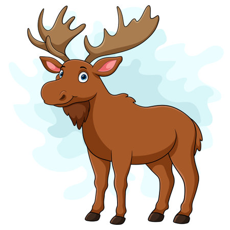 Cartoon moose on white backgroundのイラスト素材