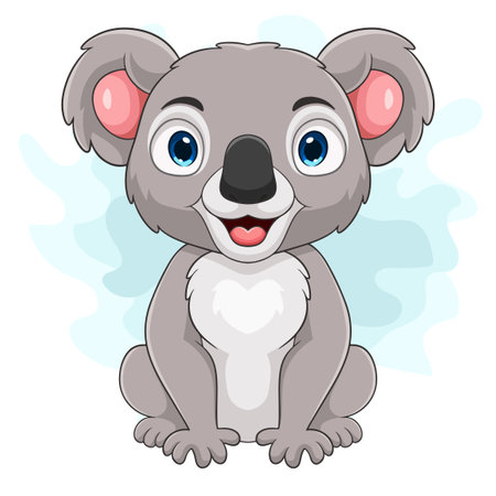 Cartoon funny little koala sittingのイラスト素材