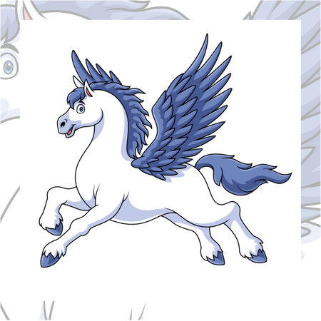 Pegasus cartoon mascot character designのイラスト素材