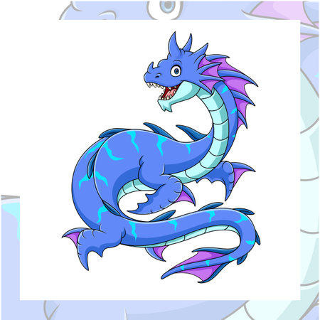 Leviathan cartoon mascot character designのイラスト素材