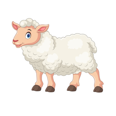 Cartoon sheep on white backgroundのイラスト素材