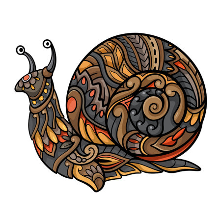 snail mandala arts isolated on white backgroundのイラスト素材