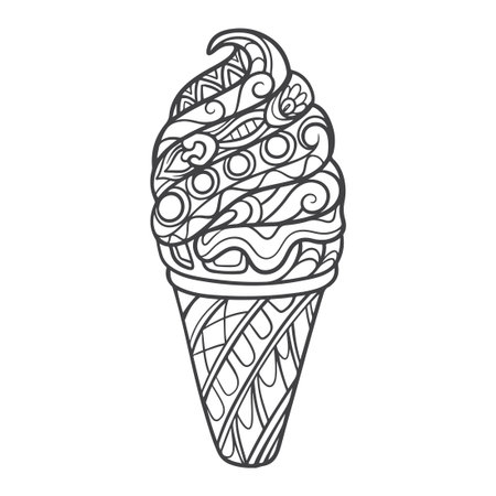 ice cream mandala arts isolated on white backgroundのイラスト素材