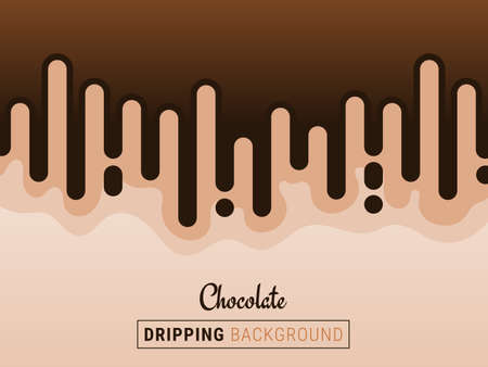 Chocolate Dripping Background Flat Design Conceptのイラスト素材