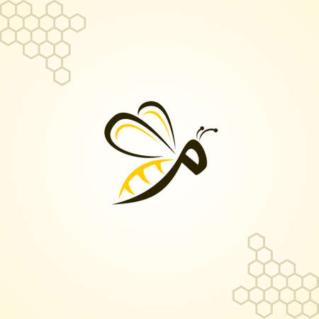 Simple Islamic Bee Calligraphy Logoのイラスト素材