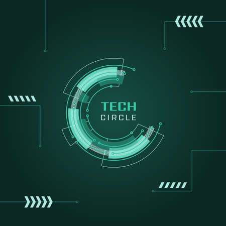 Abstract Circle Tech Background Designのイラスト素材