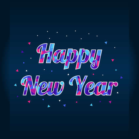 Happy New Year Abstract Lettering Designのイラスト素材