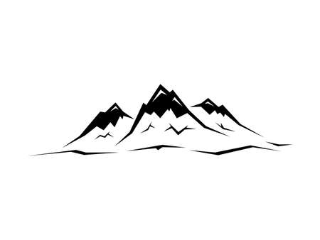 Simple Mountain Silhouette Vector Designのイラスト素材