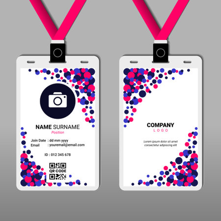 Vector set of modern identity ID card template with abstract background. Vector illustration.のイラスト素材