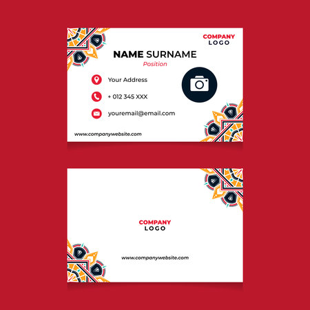 Business card design template. Creative and clean identity card vector illustration.のイラスト素材