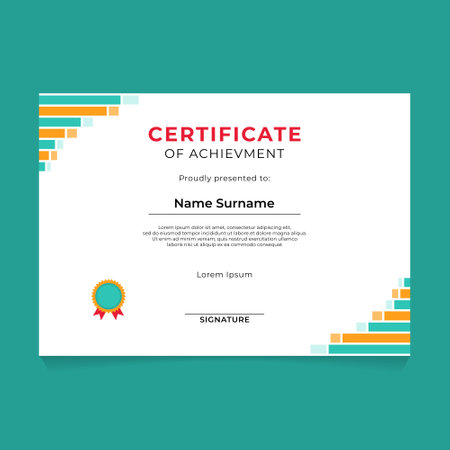 Certificate of achievement template. Diploma of appreciation. Vector illustrationのイラスト素材