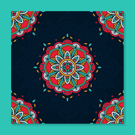 Ethnic floral seamless pattern in indian style. Abstract ornamental patternのイラスト素材