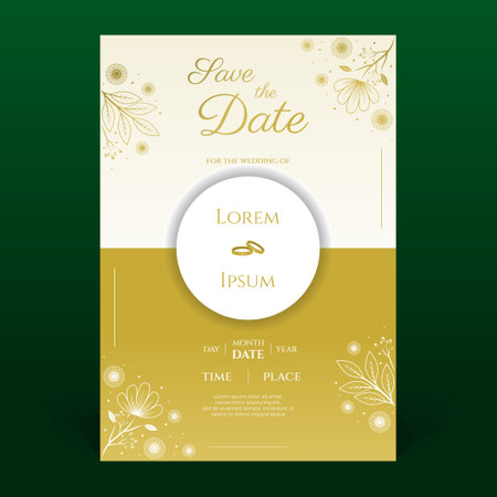 Wedding Invitation Card Template. Vector Illustration EPS10のイラスト素材