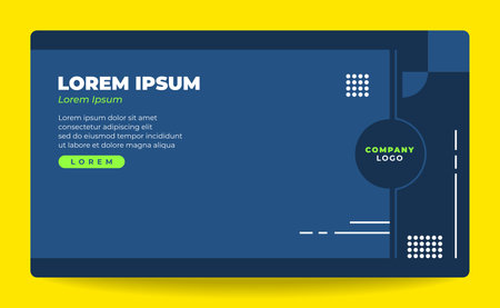 Blue Business Card Template on Yellow Background. Vector Illustration EPS10のイラスト素材