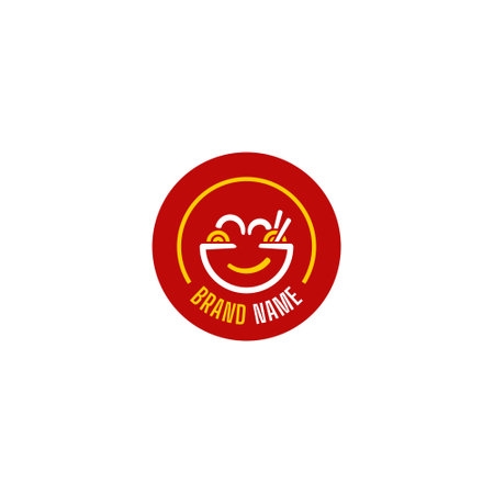 Noodle design template. Vector illustration of a food icon. A Bowl with Noodle for Restaurant .のイラスト素材
