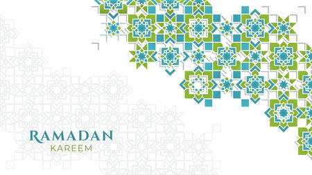 Ramadan Kareem greeting card with arabic islamic pattern. Mandala Art Ornament for Ramadan Greeting Designのイラスト素材
