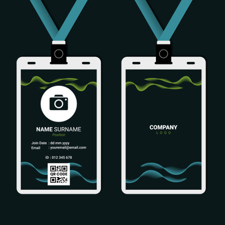 Abstract Line Wave ID Card Design for Business or Companyのイラスト素材