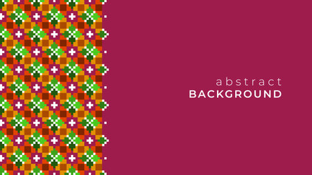 Abstract pixel background. Vector illustration. Can be used for cover design, book design, website background. Abstract Islamic Geometric Pattern Pixel Designのイラスト素材