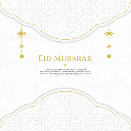 Eid Mubarak greeting card. Vector illustration. Ramadan Kareem. Oriental Greeting Design for Culture or Islamic Theme, Specially for Ramadan or Eid Mubarakのイラスト素材