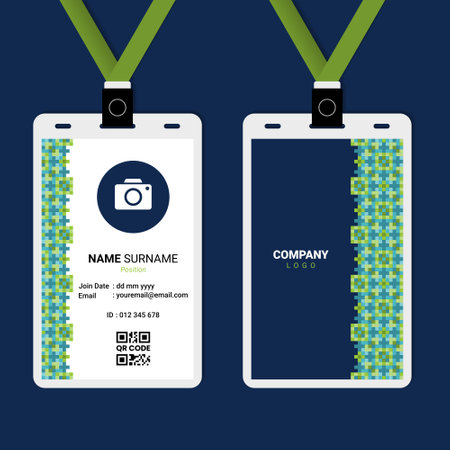 Smartphone ID Card Design Template. Vector Illustration. EPS10. Abstract Islamic Geometric ID Card Designのイラスト素材