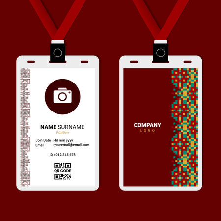Smartphone ID Card Template. Vector Illustration. Eps 10. Abstract Islamic Geometric ID Card Design for Business or Companyのイラスト素材