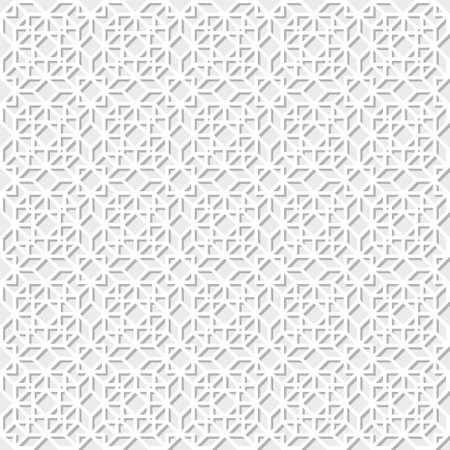Seamless geometric pattern. White and gray background. Vector illustration. Arabic and Islamic Geometric Stroke Pattern Designのイラスト素材