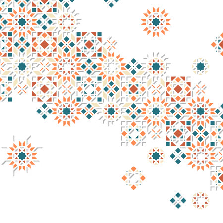 Seamless pattern with abstract geometric elements. Vector illustration for your design. Islamic Ornament Design with Abstract Compositionのイラスト素材