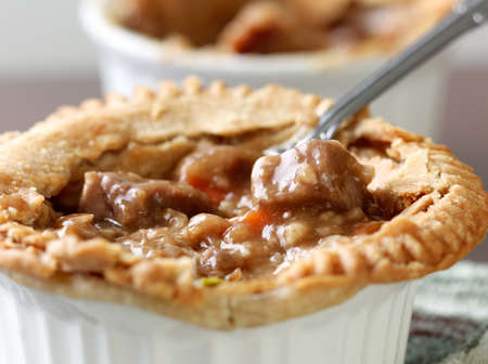 Beef pot pie closeupの写真素材