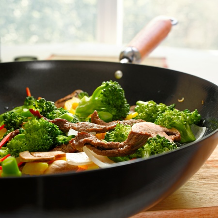 wok stir fryの写真素材