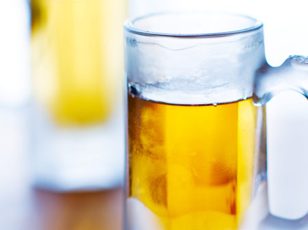 beer mug closeup with selective focus の写真素材