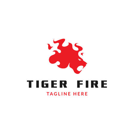 fire tiger logo design for your logo templateのイラスト素材