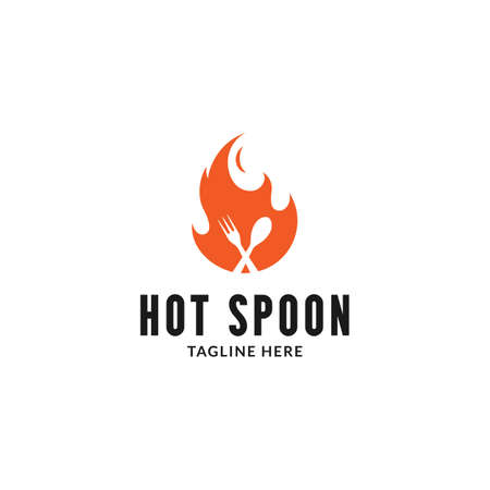fire spoon logo design for your logo templateのイラスト素材