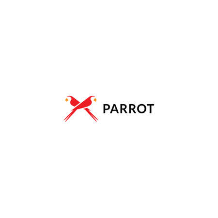 parrot vector logo design. logo templateのイラスト素材
