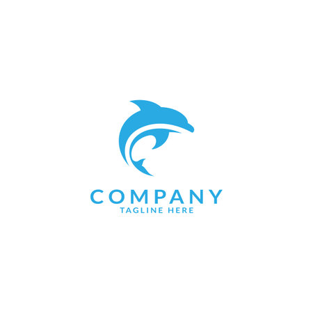 dolphin logo design. logo templateのイラスト素材