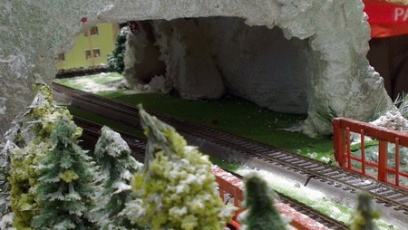 Train tunnel of miniature model setの素材