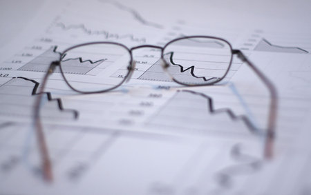 Business graph with spectaclesの写真素材