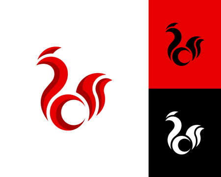 Illustration vector graphic of chicken fire and letter c. 
good for culinary or restaurant logo and other businessのイラスト素材