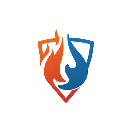 Illustration vector graphic of water fire and shield.のイラスト素材