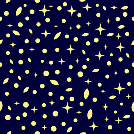 Illustration vector graphic of Modern stylish blinking stars leaves and dots seamless pattern. 
Good for fabric printing. blanket printing, textile printing, linen printing.のイラスト素材