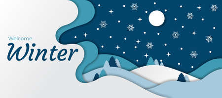Illustration vector graphic of winter in the night backgroundのイラスト素材