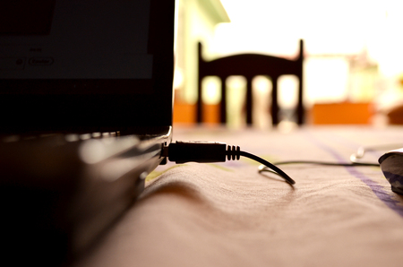 Work Space, Laptop On Table, Removable Mediaの写真素材