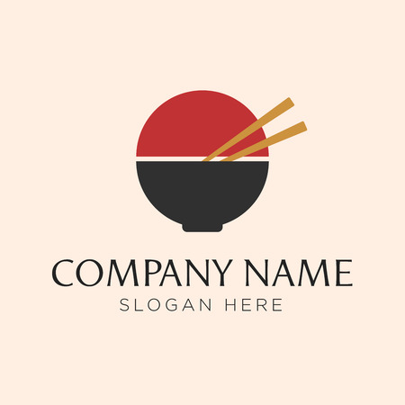Bowl with noodles logo templates, suitable for any business related to ramen, noodles, fast food restaurants, Korean food, Japanese food or any other business on a clean background.の写真素材