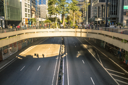Sao Paulo, Brazil - May 15, 2018: Paulista Avenue. Tunnel between "Consolacao" and "Haddock Wolf".のeditorial素材