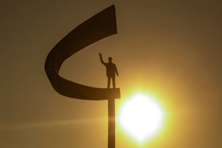 Brasilia, DF, Brazil - August 22, 2020: Memorial JK - Futuristic Brazilian President Memorial Statue on August 22, 2022 in Brasilia. Juscelino Kubitschek was President of Brazil from 1956 to 1961.のeditorial素材
